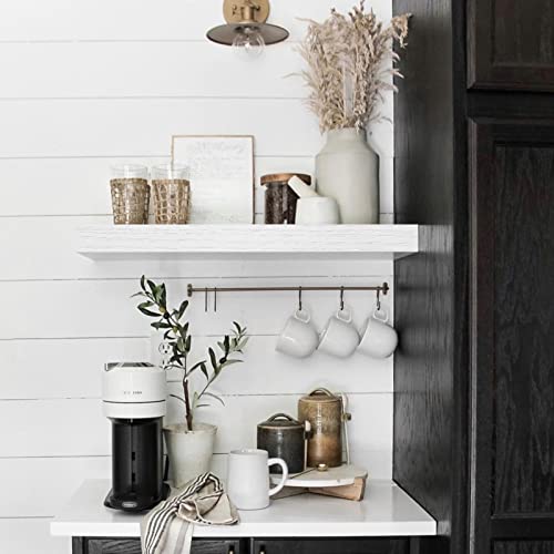 QEEIG Floating Shelves for Wall Bathroom Shelf Bedroom Kitchen Living Room Farmhouse Small Book Shelf 16 inch Set of 4, White (015-W4) - color: B. White, size: 4pcs