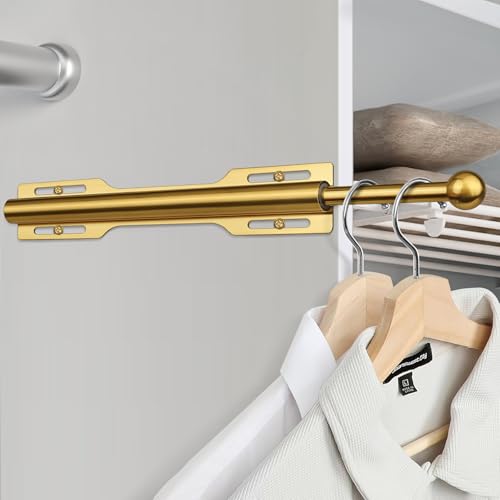 FIRJOY 12" Valet Rod for Closet Pull Out (1 Pack, Brushed Gold) - color: Brushed Gold, size: 1 Pack