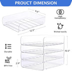 LALOBLUE Stackable Letter Tray Desk Organizer, Set of 4 Clear PET Paper & File Organizers, Document Storage for Office Supplies