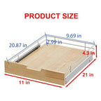 Sikarou Pull Out Cabinet Organizer,Heavy-Duty Slide Out Shelf, Wood And Wire Basket, Pull Out Drawer for for Kitchen Under Sink Space, Pantry, Bathroom (11 * 21 WM) - size: 1-TIE 11*21 WM