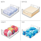 iDesign Stackable Storage Bin with Handles for Pantry or Fridge, Clear, Made in USA - size: 14 x 10 x 5, style: Pack of 1