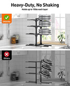 ORDORA Pots and Pans Organizer: under Cabinet, 20.8" Height Heavy Duty 120LBS Pots Pans Organizer Rack for under Cabinet 8-Tier Adjustable for Big Stockpots, Dutch Oven, Cast-iron Pans, Heavy Cookware - size: L-21"H-HeavyDuty