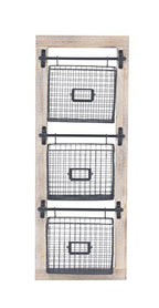 Deco 79 Farmhouse Metal Wall Mounted Rack for Magazines, Books, Newspapers, Bathroom/Offie/Living Rom Storage, 14" x 4" x 36", Black