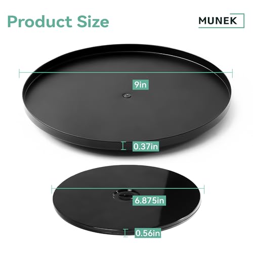 MUNEK 9" Lazy Susan Organizer,Metal Rotating Spice Rack Organization,Lazy Susan for Table Top,Pantry, Bathroom, Vanity, Black - size: 1 Tier