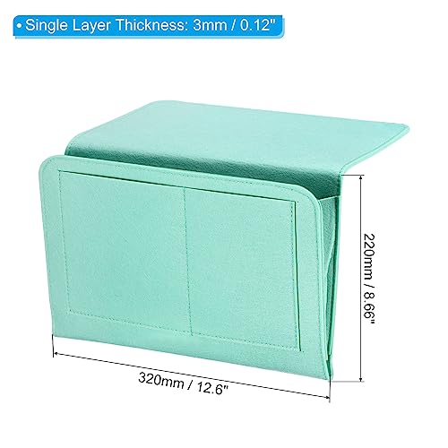 PATIKIL 13in Bedside Caddy, Bed Caddy Bedside Organizer Hanging Soft Felt 5 Pockets Bed Pockets Bedside Storage Organizer Remote Control Holder for Bedroom Phones Glasses, Green - color: Green, size: 12.6*8.6inch