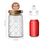 Adodeen 3-Pack 32oz Glass Jar With Airtight Lid,Kitchen Canisters For Countertop,Coffee Sugar Container Set,Pantry Glass Storage Containers For Flour,Candy,Loose Tea,Snack jar - color: Sunflower/Bigonia/Window-32oz