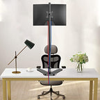 Single Tall Monitor Mount, Extra Long Computer Stand with 47 inch Pole, Floor Computer Stand, Free-Standing Monitor Desk Mount Support 13 to 27 inch Screen,22lbs
