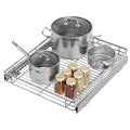 ZOINLIY Pull Out Cabinet Organizer, Versatile Slide Out Kitchen Organizers and Storage,Heavy Duty Drawer Cupboard Storage Basket, Smooth Sliding, Chrome Finish,20.8" W x 21" D - size: 20.8”W x 21”D (Outside Dimensions)