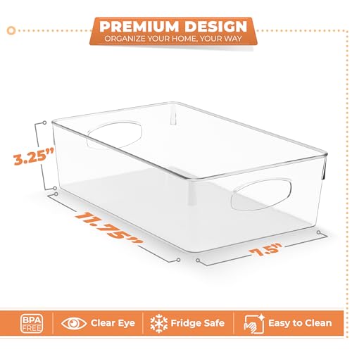 Sorbus XL Clear Plastic Storage Bins for Shelves, Clothes, with Handle - Clear Storage Bins, Drawer, Shelf, Closet, Pantry, Fridge, Freezer Organizer Bins, Closet Organizers and Storage (10 pack) - size: XL, style: 10 Pack