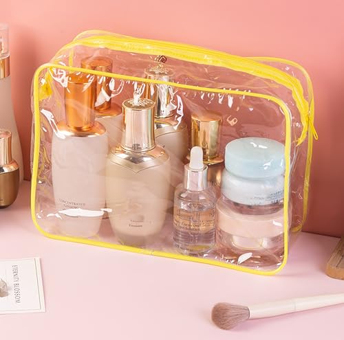 20 Packs Clear Cosmetics Bags for Women Men Waterproof Toiletry Bags PVC Makeup Bags Organizer Case with Zipper for Travel Bathroom (20PCS -8Colors) - color: 20PCS -8Colors