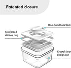 Neoflam Airtight Smart Seal Food Storage Container (Set of 3) | Crystal Clear Body | Modular, Stackable, Nestable Design | Easy to Clean, BPA Free (2.7L, Rectangular)