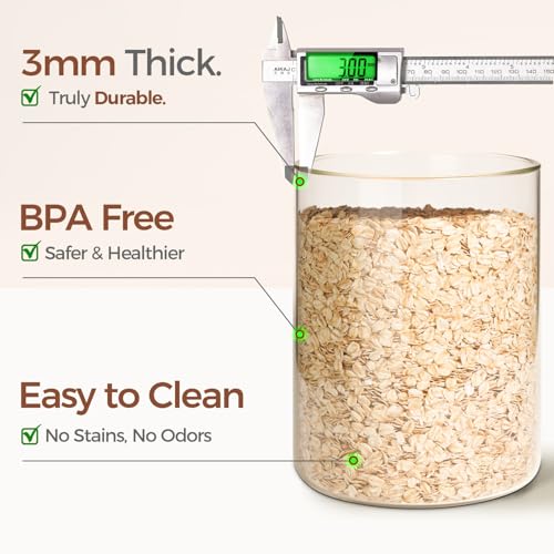 ComSaf Half Gallon Cookie Jar, Large Glass Jar with Lid Set of 2, 1.8 Qt Glass Food Storage Containers, Flour Sugar Storage Containers for Candy Cereal Nuts Beans, Canisters Sets for The Kitchen - color: 1.8Qt-Round-2 Pack