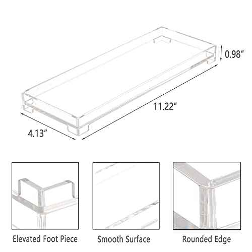 Vanity Bathroom Tray, Acrylic Rectangle Decorative Catchall Organizer Storage Tray - Clear - color: Clear, size: 11.2" x 4.1" x 1"