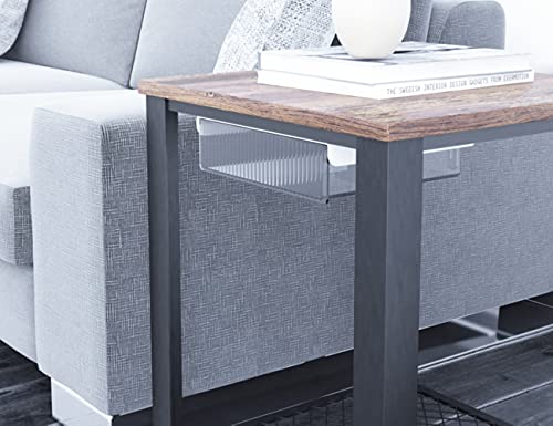 Under Desk Drawers for Organization, Pull Slide out Drawer Underneath Table With Lip, Attachable Under Shelf Pencil Drawer, Clear Light Black