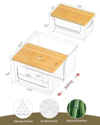 iCASA Trash Bag Dispenser Holder - 3 in 1 Acrylic Plastic Garbage Bag Pantry Organizer, Clear Large Laundry Pods Container with Lid, Stackable Under Sink Kitchen Laundry Room Organization and Storage - size: 3 in 1