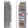 VERONLY Door Shoe Organizer, Over The Door Hanging Shoe Rack with Large Pockets, Space Saving Shoe Storage for Closet, Entryway, Bedroom, Shoe Holder for Men Women Kids (Grey) - style: Gray Over the Door Shoe Organizer