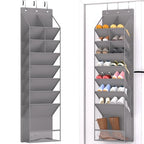 VERONLY Door Shoe Organizer, Over The Door Hanging Shoe Rack with Large Pockets, Space Saving Shoe Storage for Closet, Entryway, Bedroom, Shoe Holder for Men Women Kids (Grey) - style: Gray Over the Door Shoe Organizer