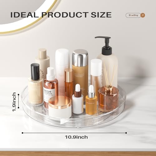 4 Pack Clear Lazy Susan Organizer, 11in Rotating Turntable Organizer, Cabinet Turntable Organizer, Rotating Lazy Susan for Kitchen, Fridge, Bathroom, Vanity Countertop - size: 4 Pack - 11in