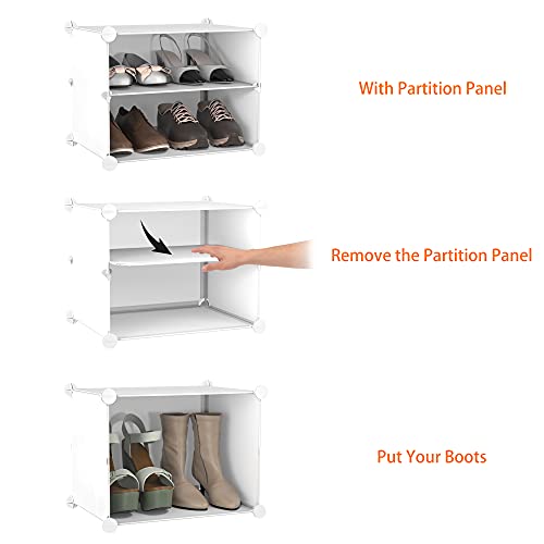HOMIDEC Shoe Rack, 8 Tier Shoe Storage Cabinet 32 Pair Plastic Shoe Shelves Organizer for Closet Hallway Bedroom Entryway | 32 Pair, Shoe Shelves, Organizer, for Closet - color: White, style: 2 by 8