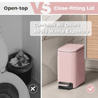 TrashAid Pink Bathroom Trash Can, 1.6 Gallon Stainless Steel Small Garbage Can with Lid, Step Pedal, Cute Wastebasket for Bathroom, Office, Bedroom, RV, Pink - color: Pink