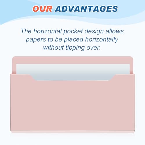 Fuutreo 6 Pcs Magnetic Wall File Organizer Magnetic Wall File Holder Refrigerator Magazine Holder for Mail Letters Paper(Mocha Mousse Color,Horizontal-large) - color: Mocha Mousse Color, size: Horizontal-Large