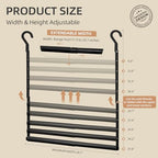 STORAGE MANIAC Adjustable Closet Rod Extender, Heavy Duty Space-Saving Clothes Hanging Bar, Double Rod Organizer, Black, 1 Pack - style: 1 Pack Black