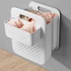 Goderewild Large Collapsible Laundry Basket with Detachable Hanging Organizer, Space-Saving Wall-Mounted Hamper for Home, Dorms, RVs, Main Basket Measures 13" x 9.5" x 17.5" In - size: L+Mini Basket