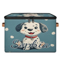 Custom Storage Basket with Name, Personalized Storage Bins with Zipper Lid, Foldable Fabric Storage Box Large capacity with Handle Dalmatian - color: Option 12