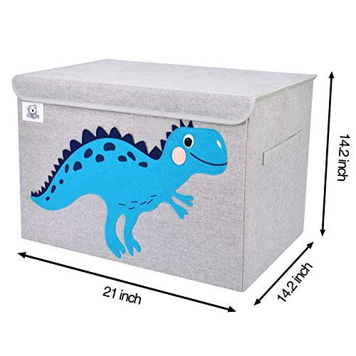 CLCROBD Foldable Large Kids Toy Chest with Flip-Top Lid, Collapsible Fabric Animal Toy Storage Organizer/Bin/Box/Basket/Trunk for Toddler, Children and Baby Nursery (Dinosaur) - color: Dinosaur