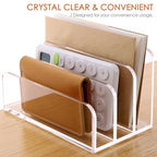 SANRUI 3 Compartments Mail Organizer Letter Holder for Desk ,Vertical Letter Holder,File Sorter Acrylic Desk Organizer Office Supplies,Clear - style: 3 Sections