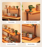 Wood 2-Tier Wooden Spice Rack for Cabinet ，cup shelf organizer kitchen，Kitchen Counter Shelf for Tea Coffee Bar Accessories,Matcha Stand, Cup Display, Condiment Storage Rack