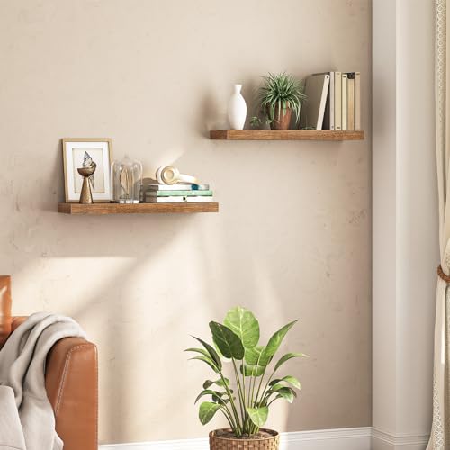 HOOBRO Floating Shelves for Wall and Wire Cube Storage Organizer, Wall Mounted Shelf Set of 2, 9-Cube Shelves, Modular Shelves with Metal Grid, DIY Closet Cabinet, BF80BJP201-BF09CW01