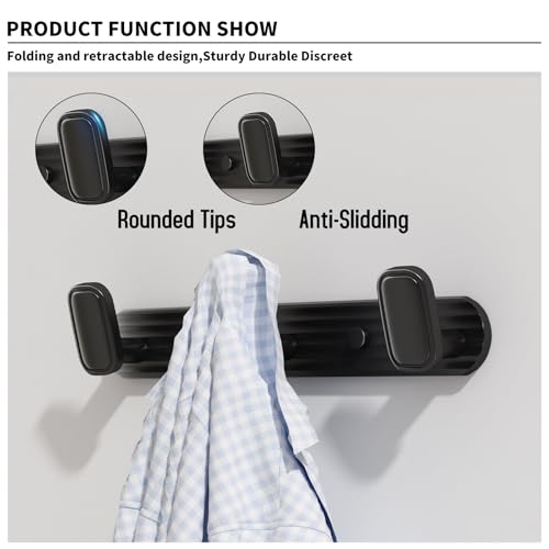Coat Rack Wall Mount Black, 3 Hooks Rack Metal Coat Hanger Wall for Hanging Hat Purse and Robes, Towel Hook for Bathrooms and Entryway (1 Pack) - color: Black, size: Round 3 Hooks 1 Pack