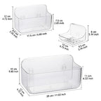 Diesisa 3pc Acrylic Wall Mount Organizer, Adhesive Clear Shower Caddies,Acrylic Soap Basket for wall,No Drilling Hang Walls,with Self Adhesive Tape, for Bathroom, Kitchen, Living Room - color: Clear - 3 Baskets