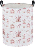 Essme Kids Laundry Basket,Castle Hamper Waterproof Storage Bin for Girls, Pink Hamper,Gift Baskets(Castle) - color: Castle