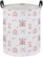 Essme Kids Laundry Basket,Castle Hamper Waterproof Storage Bin for Girls, Pink Hamper,Gift Baskets(Castle) - color: Castle