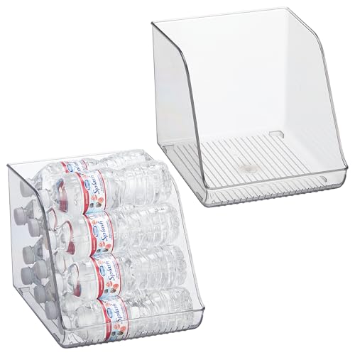 iDesign Plastic Water Bottle Organizer for Fridge, Clear Bottle Holder for Kitchen and Pantry, 2-Pack - style: Pack of 2- Tall