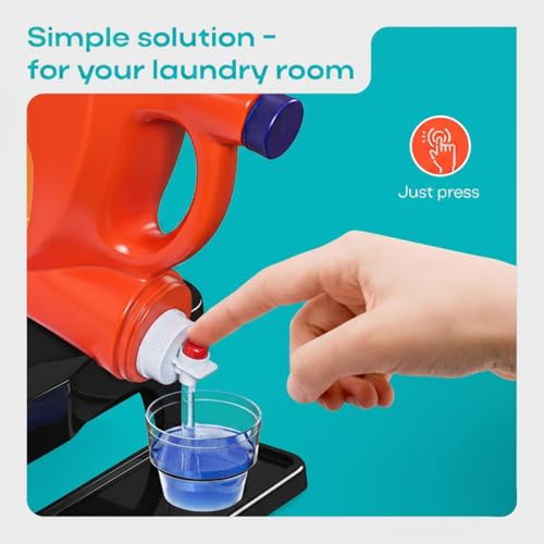 Skywin TidyFriend Detergent Holder Shelf for Laundry Room - Holds 2 Liquid Soap Dispenser, Laundry Soap Station Organizer, Detergent Stand with Drip Catcher Drip Tray Storage Organization (Black) - color: Black Shelf