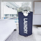 Maxsilan 125L X-Large Laundry Basket, Freestanding Tall Clothes Hamper, Collapsible Laundry Bag, Dark Blue - color: Dark Blue, size: 125L