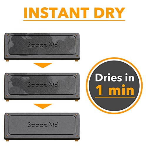 SpaceAid DryingNeat Sink Organizer, Instant Dry Sink Caddy Organizers, Kitchen Sponge Soap Holder Dispenser, Countertop Fast Drying Rack (Bamboo Feet, Dark Gray) - color: Dark Gray