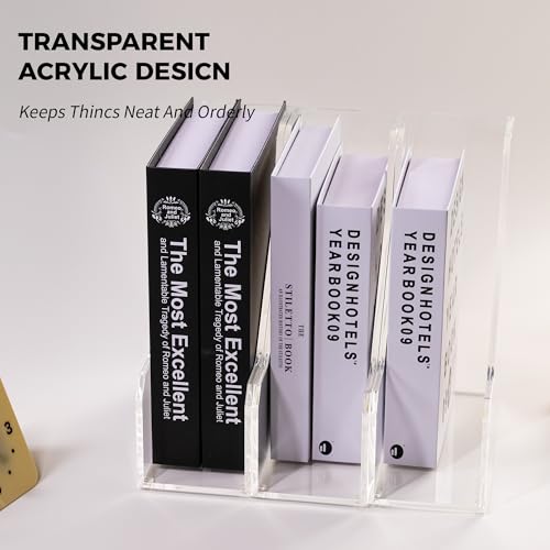 Acrylic Magazine File Holders, Classroom Organization and Storage, Clear Bookend File Sorter, Desktop File Organizer, Magazine Holder Rack for Classroom, Home, and Office - size: 1 Sections, A4
