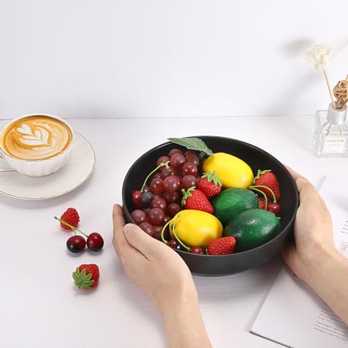 Stainless Steel Bowl Decorative Key Bowl Serving Bowl for Snack Fruit Dish Round Key Dish for Entryway Table Coffee Table Kitchen Counter, 8.3 Inches - color: Black, size: 8.3 Inches