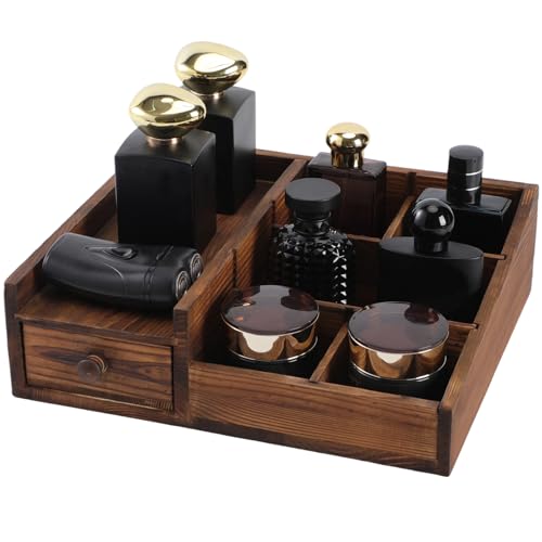 Cologne Organizer For Men,Perfume Organizer,Bathroom Organizers,Bathroom Counter,Perfume Stand,Cologne Stand,Cologne Tray,Dresser Top Organizers,Mens Room Decor,Gifts for Men - color: Bourbon Brown