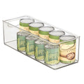 iDesign Plastic Stackable Pantry Bin with Handles for Cabinets or Fridge, Clear, Made in USA - style: Pack of 1