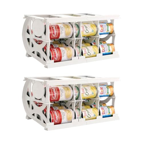 Shelf Reliance Cansolidator Pantry - 2-Pack Can Organizer for Pantry, Stackable Soda Can Storage for Kitchen, Holds 40 Cans of Food or Soda - size: 2 Pack, style: 40 Soup Can