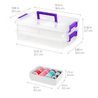 IRIS USA 9 Qt. Plastic Craft Storage Container Bins with Lids, 1 Pack, Small Art & Office Supply Organizer Tote, Sensory Bins & Boxes for Home & University, Latchable, Stackable, Portable, Clear - size: 9 Qt. - 1 Pack, style: STACK & CARRY - 2 Layered