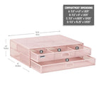 Mind Reader Mesh Monitor Stand with Storage Drawer, Ventilated Laptop Riser and Desktop Organizer, Office, Metal Mesh, Pink