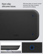 Spigen Modern Valet Tray Premium PU Storage Stylish Organizer Designed for Entryway Bedside Nightstand Desk for Key, Wallet, Watch, Phone, Jewelry, and Everyday Carry Accessories - Black (Catchall) - size: Catchall