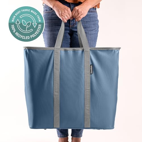 CleverMade Collapsible Laundry Caddy – Foldable Laundry Hamper & Tote, XXL 64L Pop-Up Laundry Basket with Handles, Space-Saving Laundry Organizer for Home, Dorm, Closet & Travel, 2 Pack - Denim Gray - color: Denim Gray