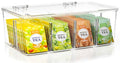 Utopia Home - Tea Bag Organizer With Lids, (1 Pack) Clear Pantry Storage Box - Stackable Partition Organizers or Holder With Lids For Drawers, Countertops, Fridge, Kitchen, Snack & Spice Organization - size: Pack of 1